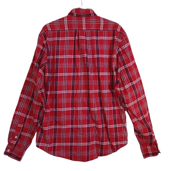 Ralph Lauren Jeans Co Red Plaid Shirt Long Sleeve Button Down Mens Large - Picture 9 of 10